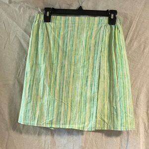 Vintage Striped Green and Yellow Mini Skirt